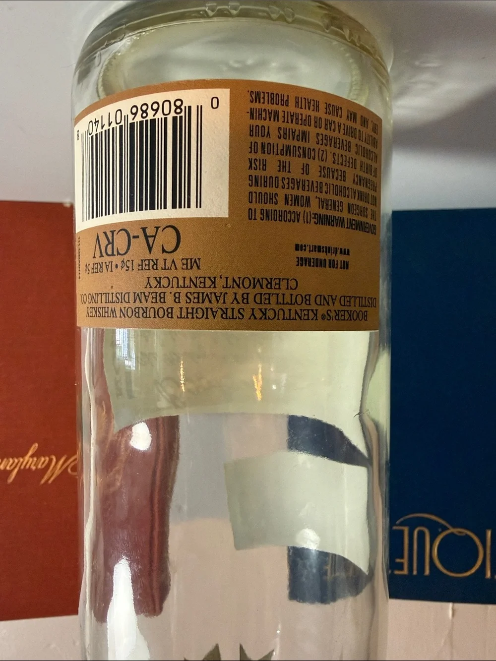Bookers Distillery empty bottle